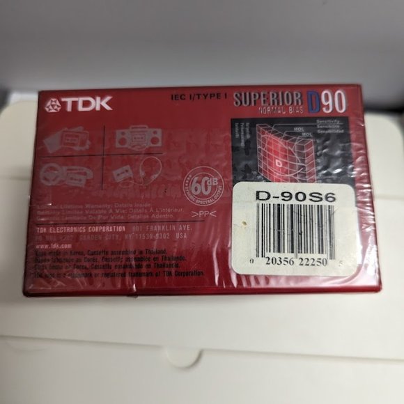 NEW 6 Pack TDK Superior D90 Normal Bias Type 1 Blank Cassette Tapes - Picture 3 of 3